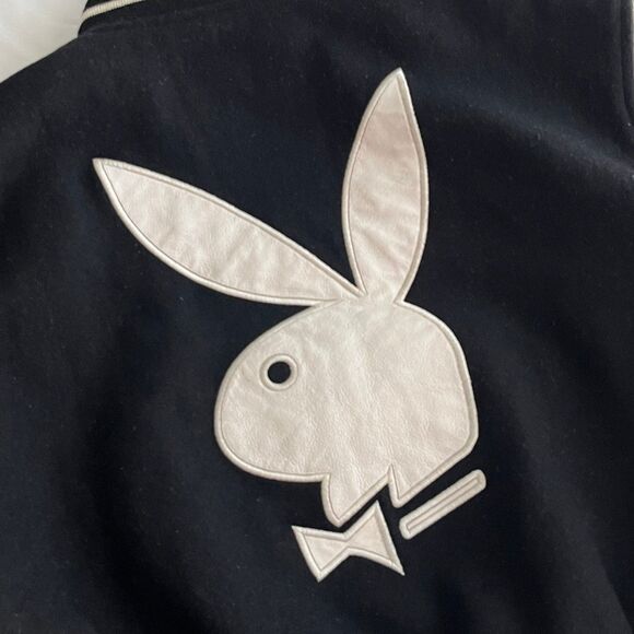 Vintage Playboy Varsity Jacket Reversible Women’s Size Small Y2K Sweater 2000s - Picture 4 of 12